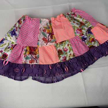 Patchwork ruffle skirt