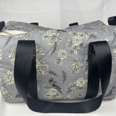 Gothic floral duffel bag