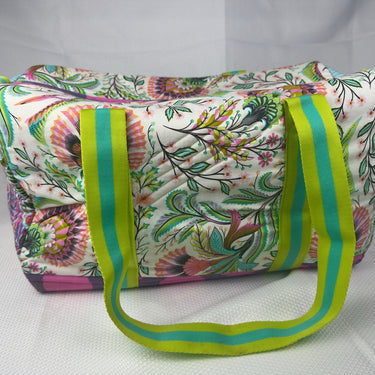 Neon dino duffel bag